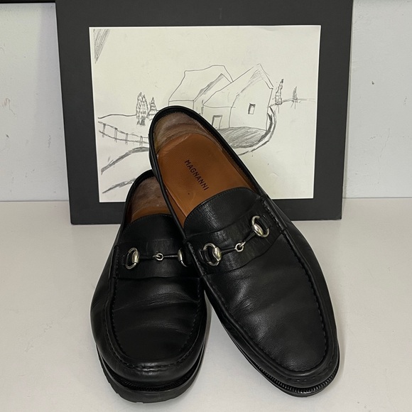 Magnanni Horse Bit Loafers (Black) Men Size